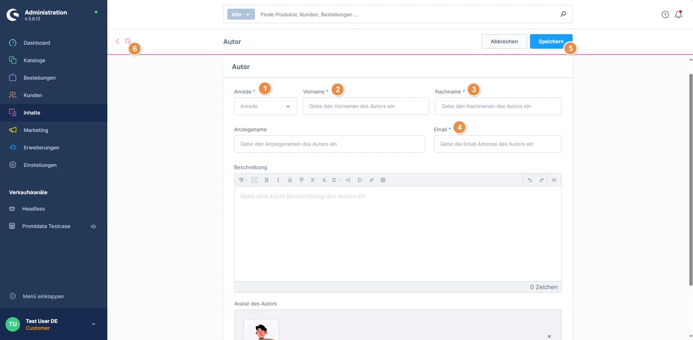 Create blog author