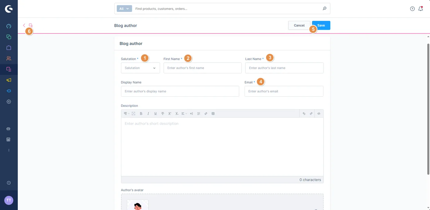 Create blog author