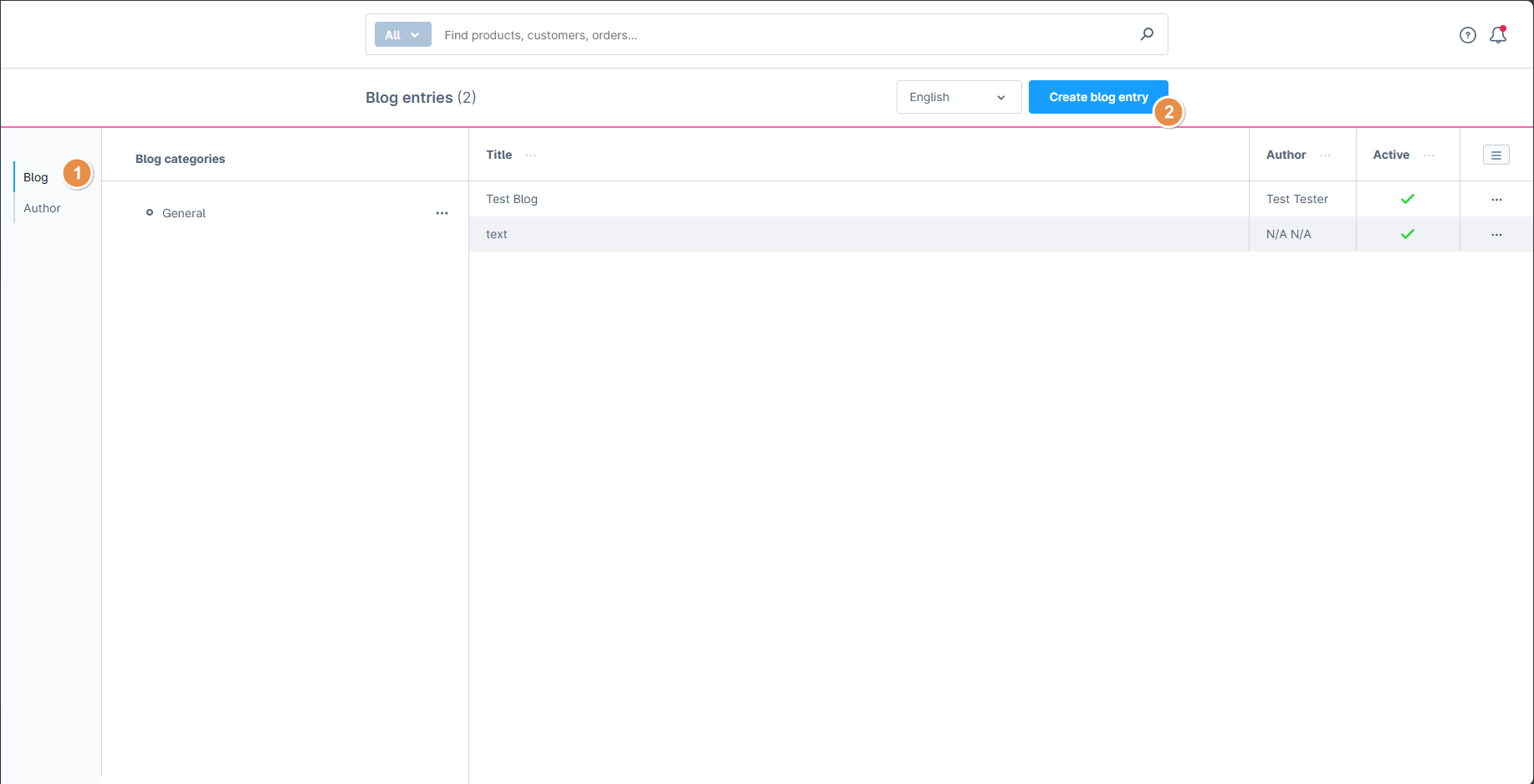 Create blog entry