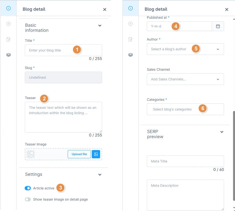 Blog detail view