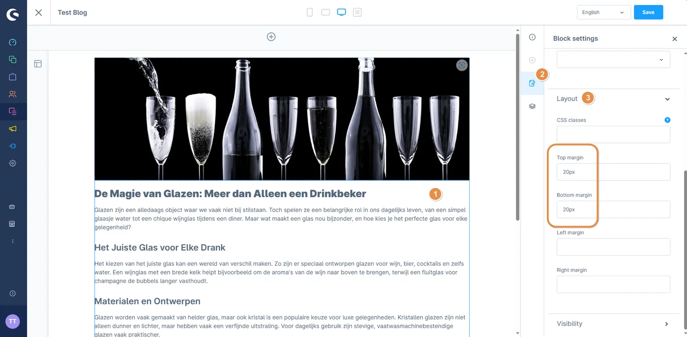 Edit blog post layout