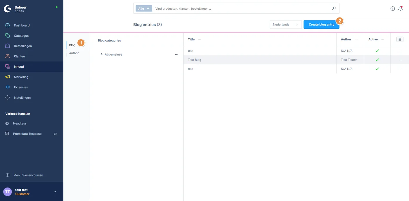 Create blog entry