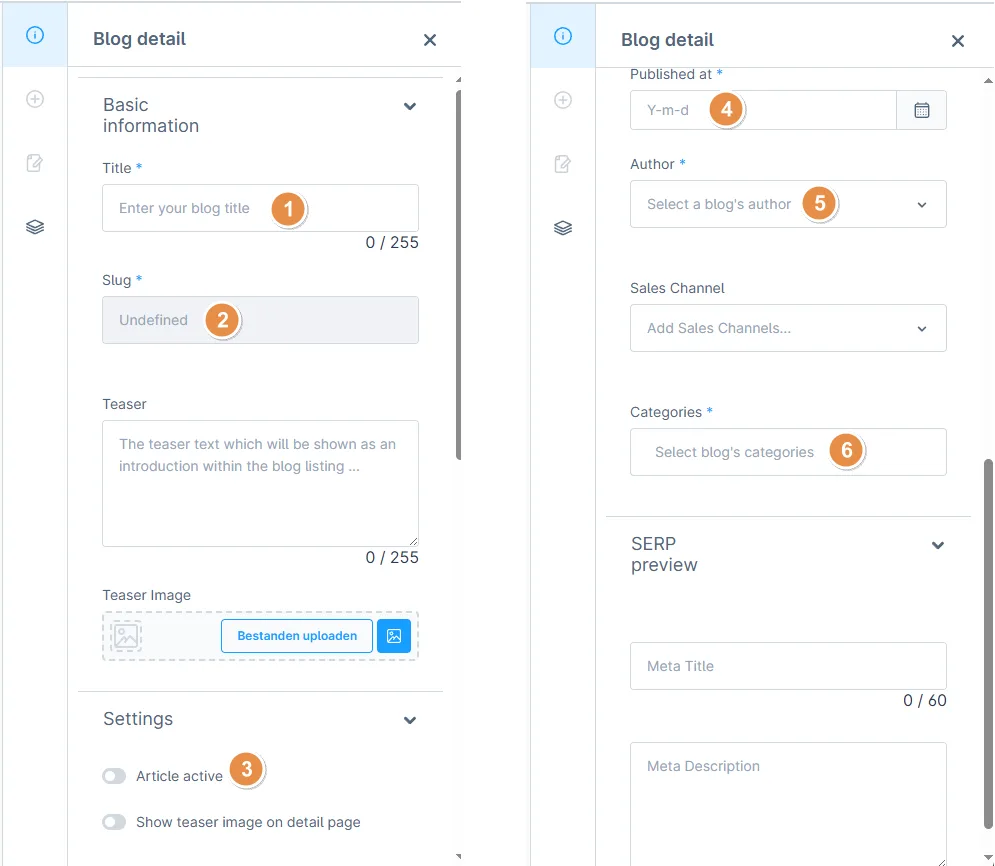 Blog detail view