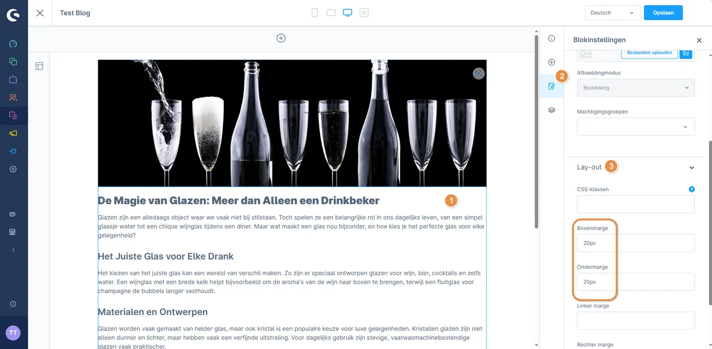 Edit blog post layout