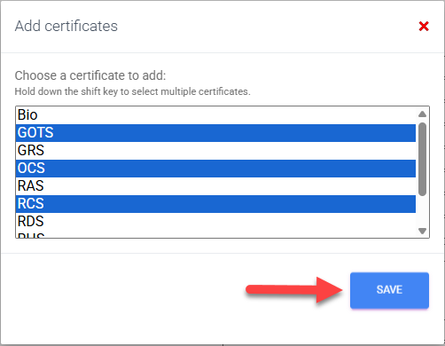 Certificate options