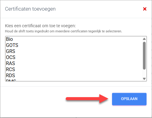 Certificate options