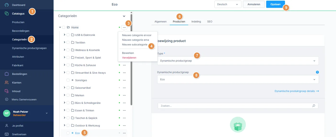 Link product group to a category