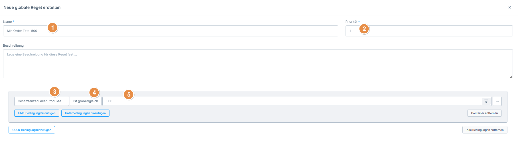 Minimum order value