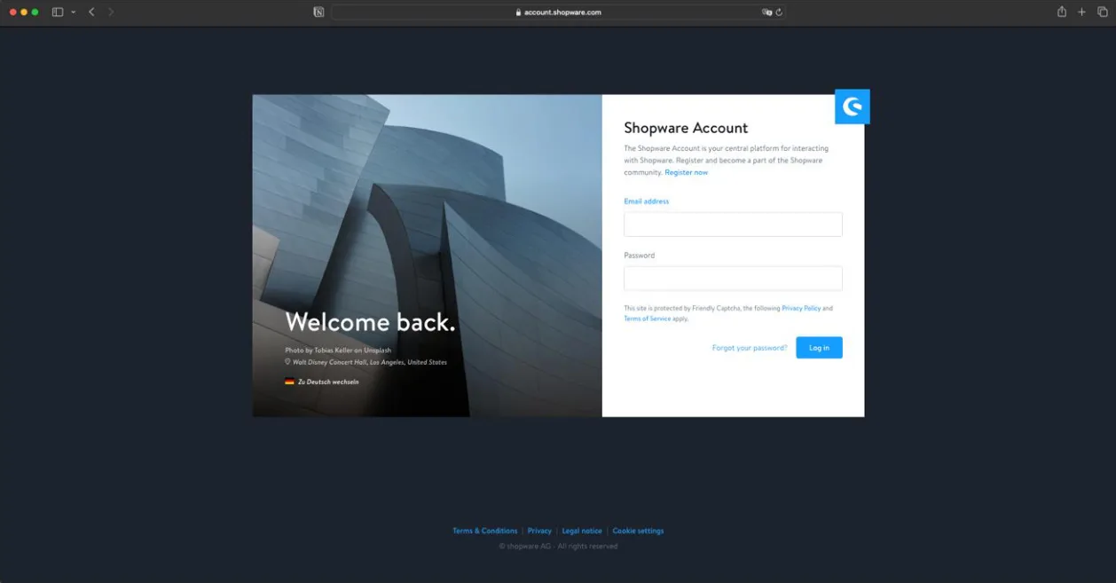 Shopware account login