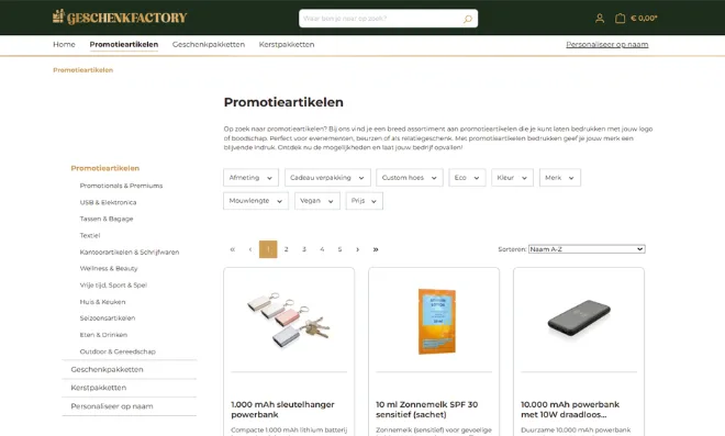 Geschenkfactory – solution