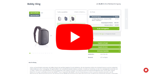 How does the print configurator work in Promidata Webshop?